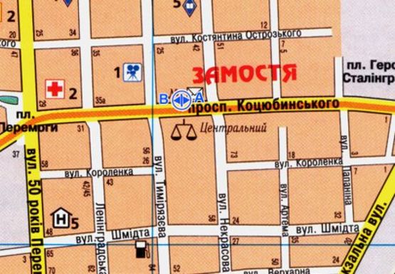 Схема рекламной плоскости по адресу Коцюбинского ул., 30