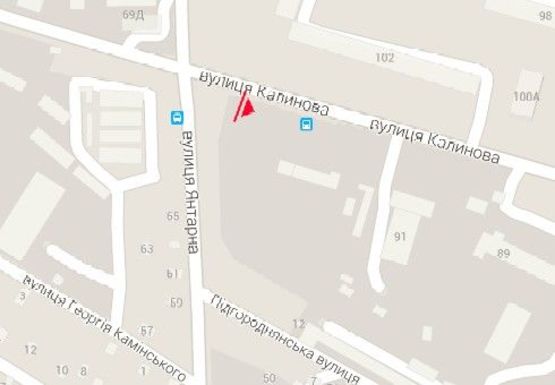 Схема рекламной плоскости по адресу Калиновая ул. - Янтарная ул.