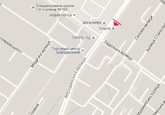 Схема рекламной плоскости по адресу Бородинская ул. - Ладожская ул.