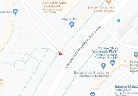 Схема рекламної площини за адресою Маяковского пр. - Каштановая ул.