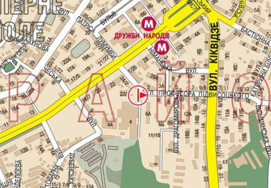 Схема рекламної площини за адресою Подвысоцкого ул., 4