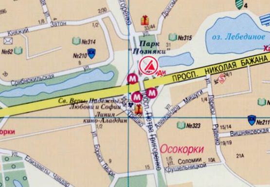 Схема рекламной плоскости по адресу Григоренко Петра пр. - Бажана пр., №6