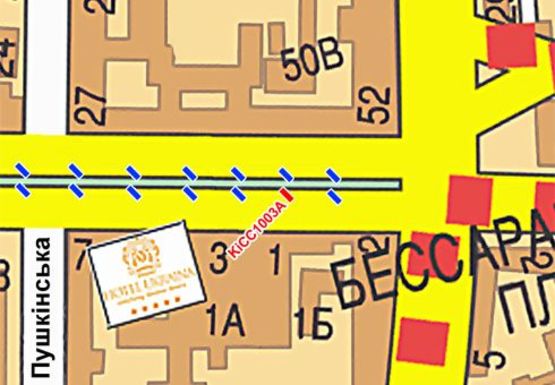 Схема рекламної площини за адресою Шевченко б-р