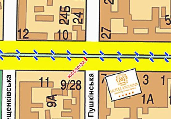 Схема рекламной плоскости по адресу Шевченко б-р