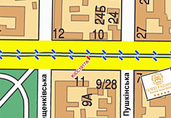 Схема рекламної площини за адресою Шевченко б-р