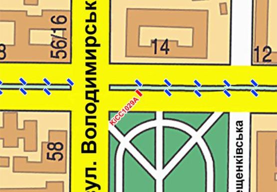 Схема рекламної площини за адресою Шевченко б-р