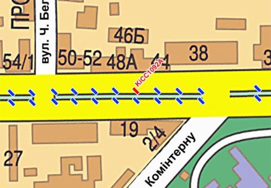 Схема рекламної площини за адресою Шевченко б-р