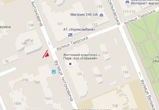 Схема рекламной плоскости по адресу Антоновича ул. (Горького ул.) - Тверская ул.