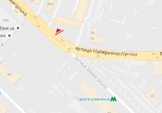 Схема рекламної площини за адресою Межигорская ул., 82а