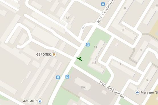 Схема рекламної площини за адресою Конякіна вул., 9 Схема рекламної площини за адресою Конякіна вул., 9