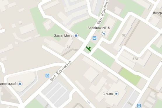 Схема рекламной плоскости по адресу Конякіна вул., 24 Схема рекламной плоскости по адресу Конякіна вул., 24