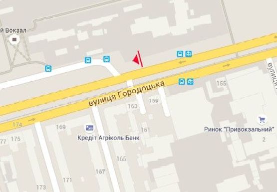 Схема рекламної площини за адресою Городоцкая ул., 159 Схема рекламної площини за адресою Городоцкая ул., 159