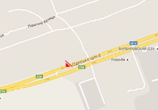 Схема рекламной плоскости по адресу Одесская трасса - въезд