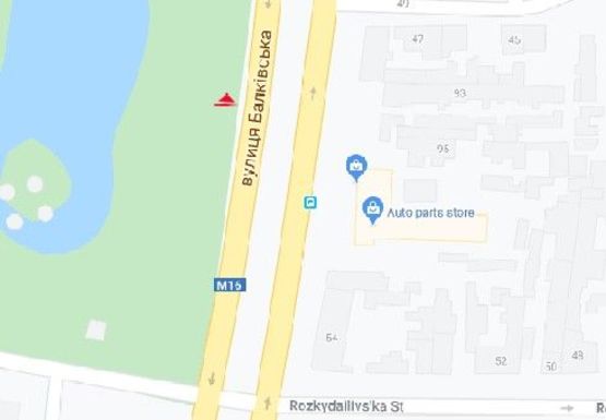 Схема рекламної площини за адресою Балковская ул., 95 напротив