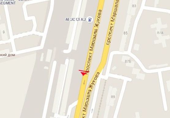 Схема рекламной плоскости по адресу Небесной Сотни пр, 91-А, автостоянка