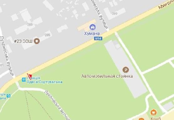 Схема рекламной плоскости по адресу Николаевская дорога, 283 напротив