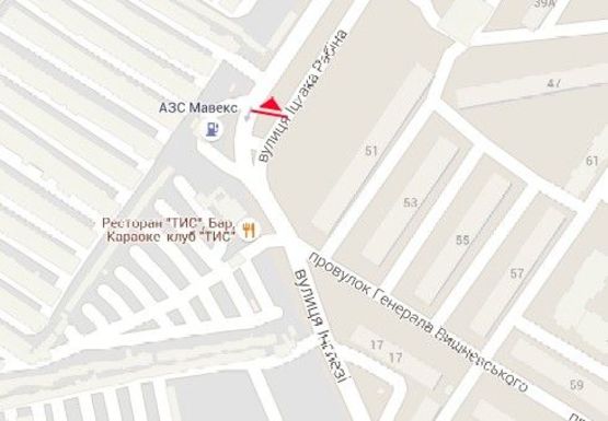 Схема рекламної площини за адресою Инглези ул. - Ицхака Рабина ул., 53 (нижний)