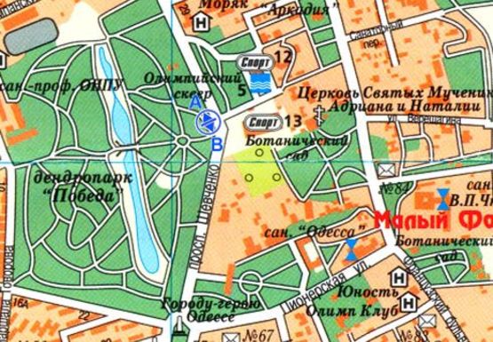 Схема рекламной плоскости по адресу Шевченко пр., парк "Победа" (остановка Дворец спорта из центра)