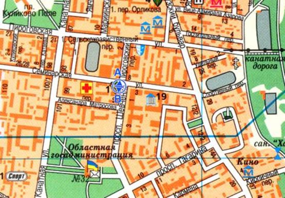 Схема рекламної площини за адресою Шевченко пр. - Семинарская ул., 5-В