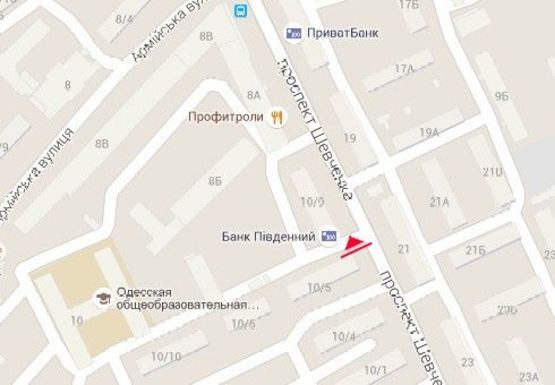 Схема рекламной плоскости по адресу Шевченко пр., 12 - Шампанский пер. (остановка)