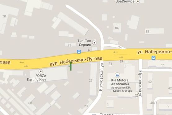 Схема рекламной плоскости по адресу Набережно-Лугова вул. - Оленівська вул. (в напр. Поштової пл. ) Схема рекламной плоскости по адресу Набережно-Лугова вул. - Оленівська вул. (в напр. Поштової пл. )