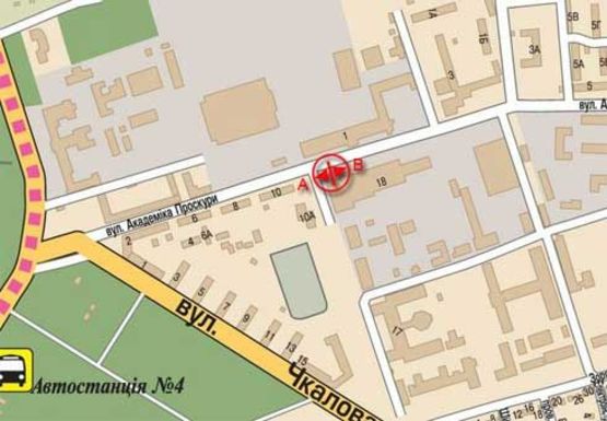 Схема рекламної площини за адресою Академика Проскуры ул.