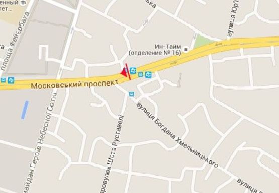 Схема рекламної площини за адресою Московский пр., 55 (остановка)