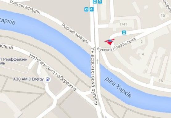 Схема рекламної площини за адресою Университетская ул. - Кузнечная ул. (остановка)