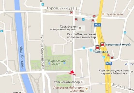 Схема рекламної площини за адресою Университетская ул. - Соборный спуск