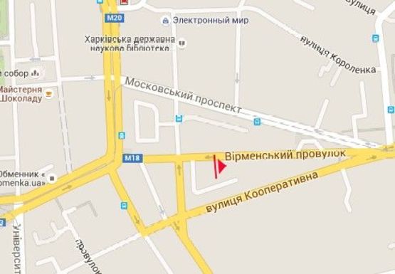 Схема рекламної площини за адресою Армянский пер. - Короленка пер.