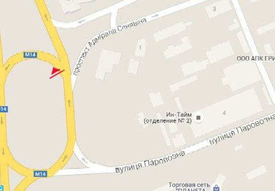 Схема рекламной плоскости по адресу 200-летия Херсона пл._1