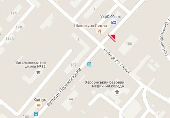 Схема рекламної площини за адресою Перекопская ул., 166