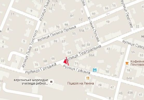 Схема рекламной плоскости по адресу Театральная ул. - Греческая ул. Схема рекламной плоскости по адресу Театральная ул. - Греческая ул.