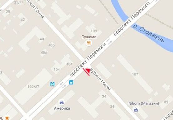 Схема рекламной плоскости по адресу Победы пр. - Гончая ул. Схема рекламной плоскости по адресу Победы пр. - Гончая ул.