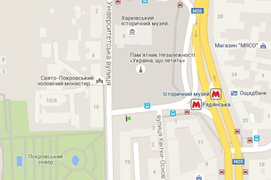 Схема рекламной плоскости по адресу Конституції пл. - Університетська вул. Схема рекламной плоскости по адресу Конституції пл. - Університетська вул.