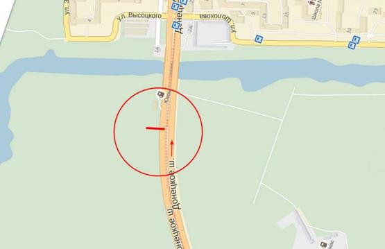 Схема рекламної площини за адресою Фрунзенський жм №1  в'їзд на міст, сторона Б Схема рекламної площини за адресою Фрунзенський жм №1  в'їзд на міст, сторона Б