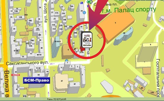 Схема рекламної площини за адресою Вул. Еспланадна , 34/2 ("Індіго","Алазані")