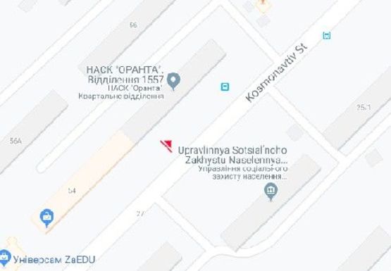 Схема рекламної площини за адресою Космонавтов ул., 52