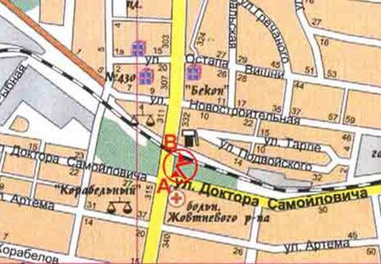 Схема рекламной плоскости по адресу Богоявленский пр., за железнодорожным переездом