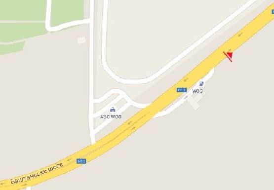 Схема рекламної площини за адресою Баштанское шоссе - вьезд