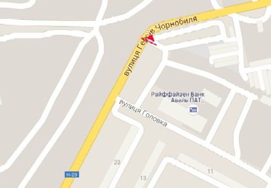 Схема рекламної площини за адресою Героев Чернобыля ул., "АТБ" Схема рекламної площини за адресою Героев Чернобыля ул., "АТБ"