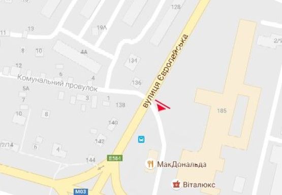 Схема рекламной плоскости по адресу Европейская ул., 145 напротив