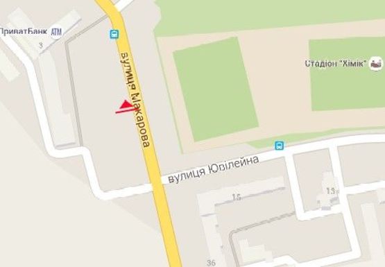Схема рекламної площини за адресою Макарова ул. - Юбилейная ул. (дорога в "Метро") Схема рекламної площини за адресою Макарова ул. - Юбилейная ул. (дорога в "Метро")