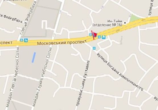 Схема рекламної площини за адресою Московский пр., 55 (остановка)