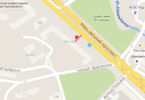 Схема рекламной плоскости по адресу Московский пр., 112 (остановка)