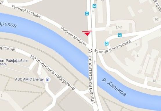 Схема рекламной плоскости по адресу Университетская ул. - Кузнечная ул.