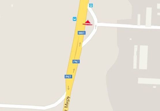 Схема рекламной плоскости по адресу Мира пр., Силикатный завод Схема рекламной плоскости по адресу Мира пр., Силикатный завод