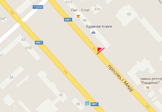 Схема рекламной плоскости по адресу Мира пр., 45, Дом книги