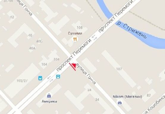 Схема рекламной плоскости по адресу Победы пр. - Гончая ул. Схема рекламной плоскости по адресу Победы пр. - Гончая ул.