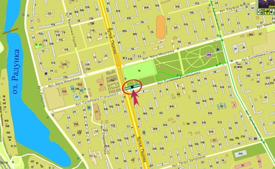 Схема рекламної площини за адресою б-р Перова 36/рынок автозапчастей/ТРЦ Квадрат (А1) призма